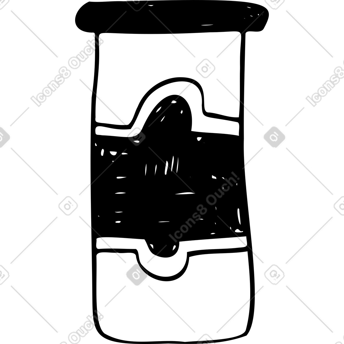 Tall glass jar of sauce or jam illustration in Marks style download in PNG, SVG