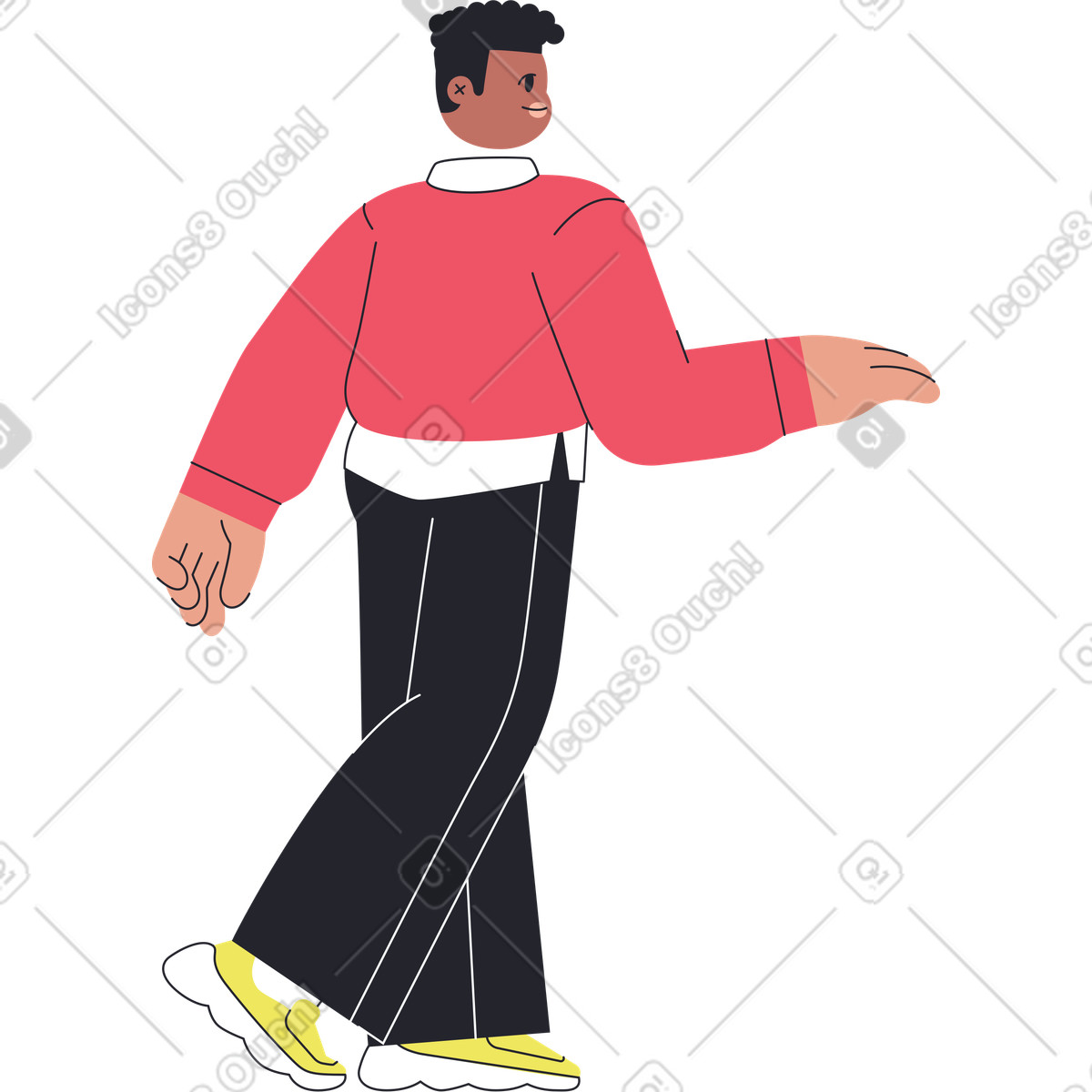 下载 Boba 风格的 半转身站立的人 插画，支持 PNG、SVG 格式
