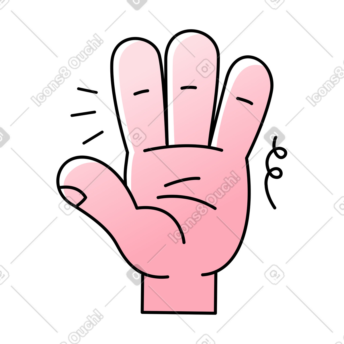 Gesto della mano che indica stop, palmo illustrazione in stile Pocus scarica in PNG, SVG