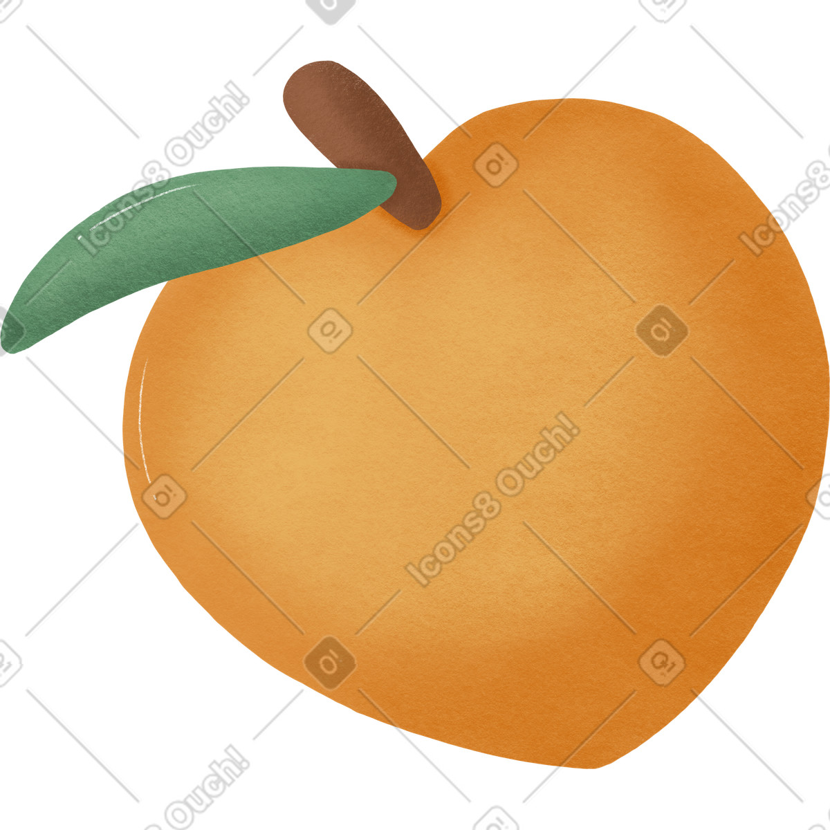 Peach-Illustration im Woolly-Stil als Download in PNG, SVG