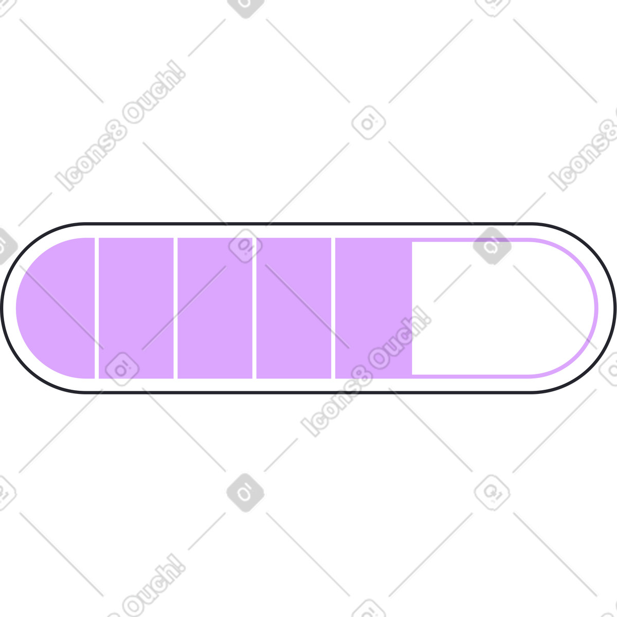 Illustration Barre de progression arrondie violette aux formats PNG et SVG