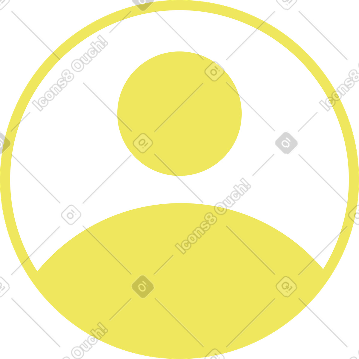 Rundes benutzersymbol-Illustration im Boba-Stil als Download in PNG, SVG