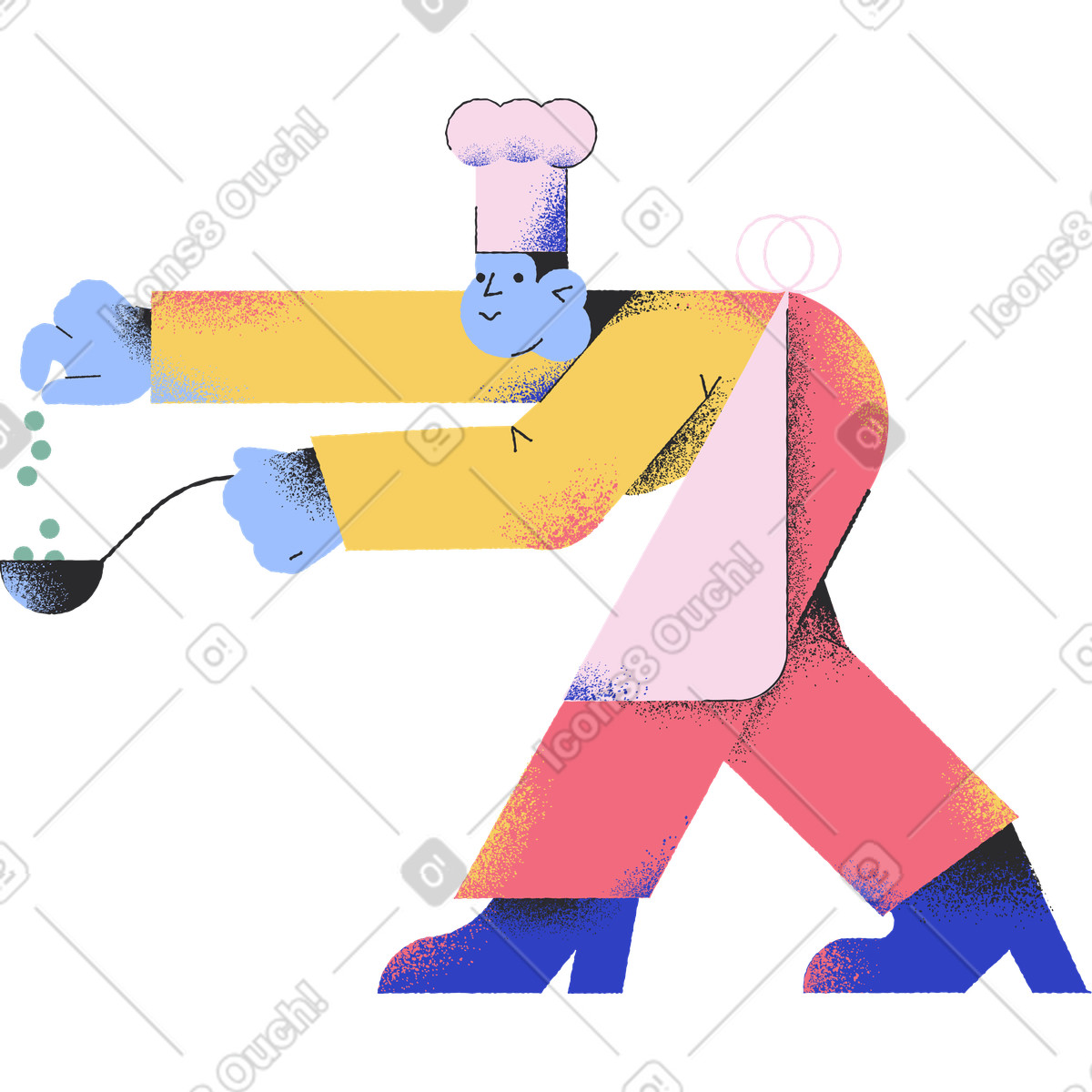 Illustration Cuisinier dans le style Pablo à télécharger aux formats PNG, SVG