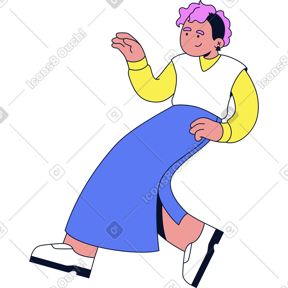 下载 Flexy 风格的 女人手里拿着东西 插画，支持 PNG、SVG 格式