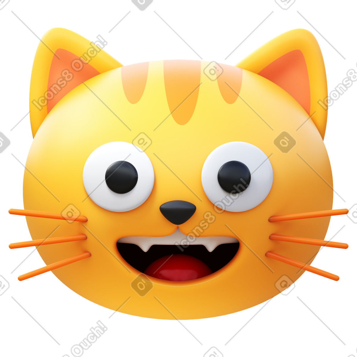 Grinning cat illustrazione in stile 3D Fluency scarica in PNG, SVG