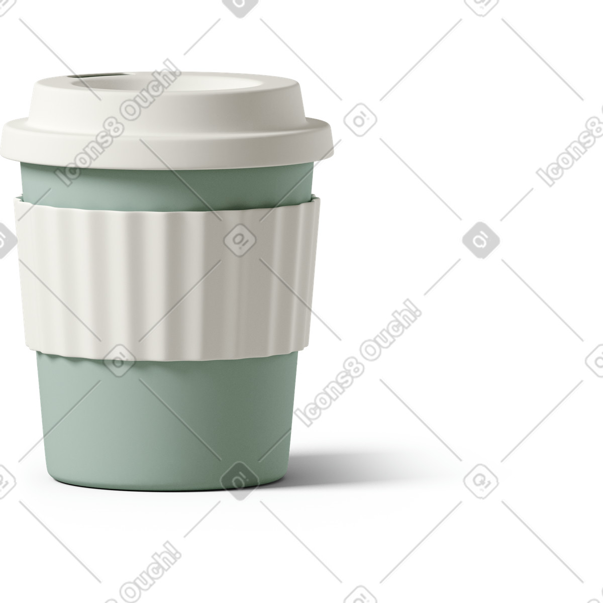 3D Casual life 스타일의 Green coffee cup 일러스트레이션 PNG, SVG 다운로드