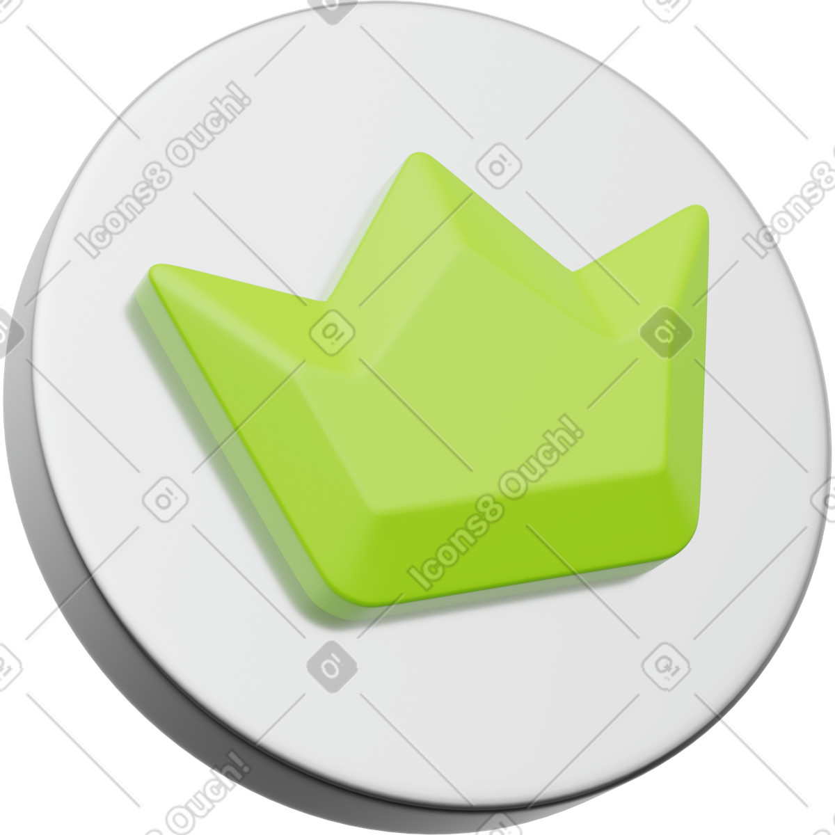 Ilustração de Premium user status crown icon badge em no estilo 3D Playful para baixar em PNG, SVG