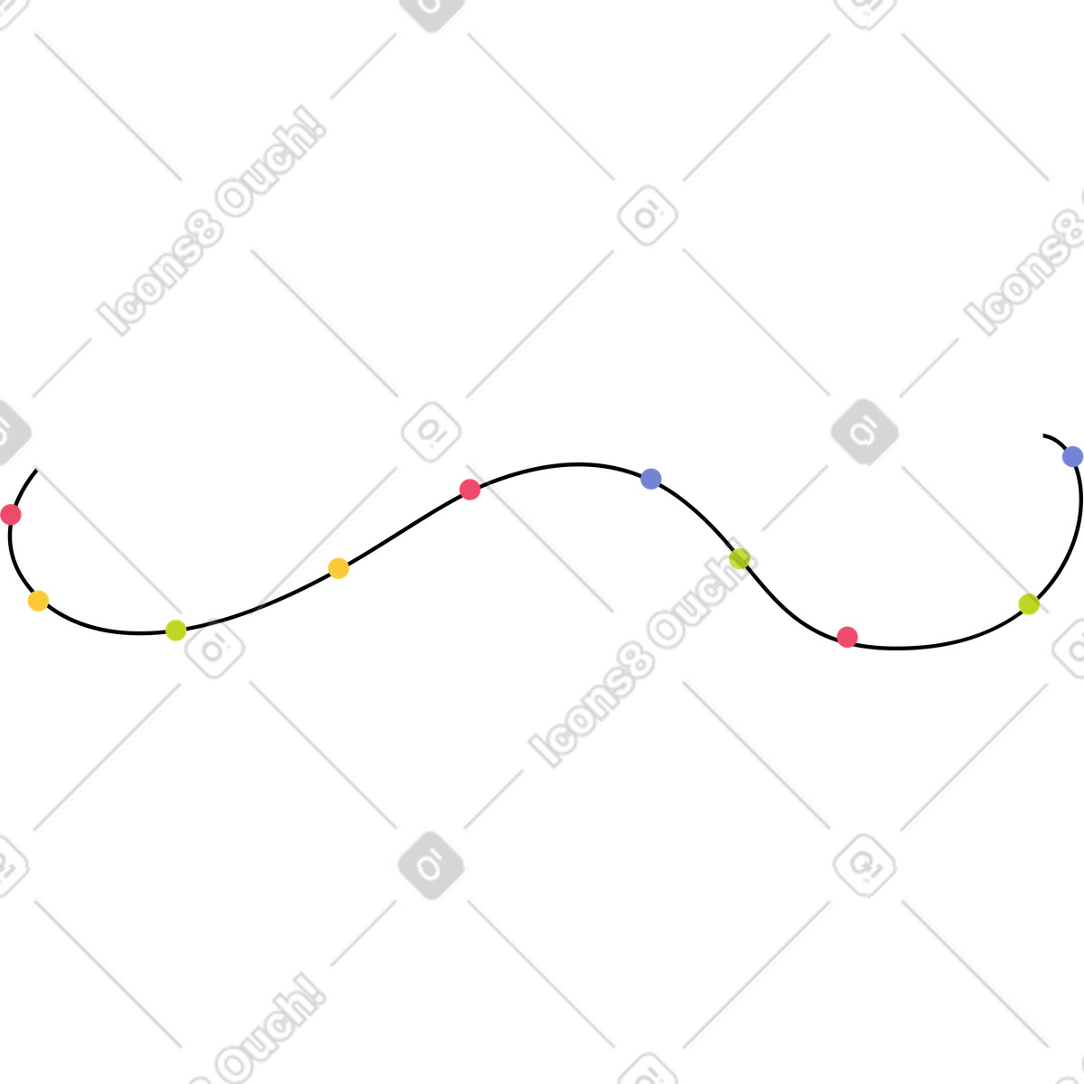 Garland lights illustration in Juicy style download in PNG, SVG