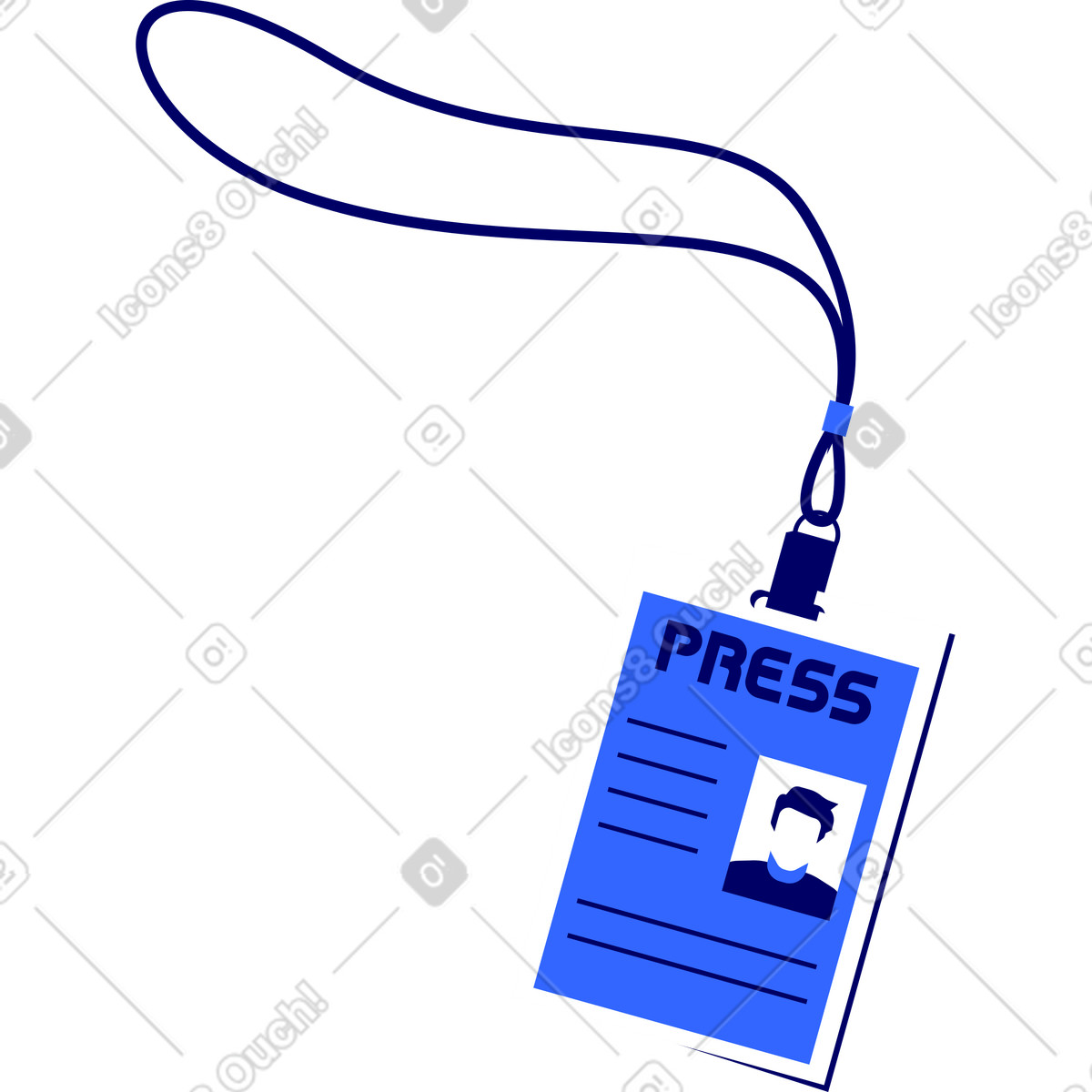 Illustration Badge correspondant de presse dans le style Lounge à télécharger aux formats PNG, SVG