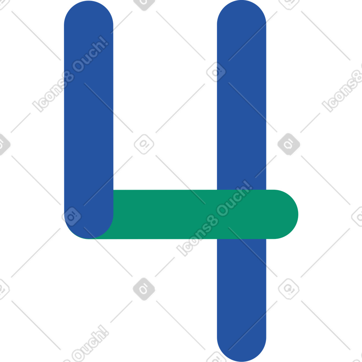 Number four illustration in Spot style download in PNG, SVG