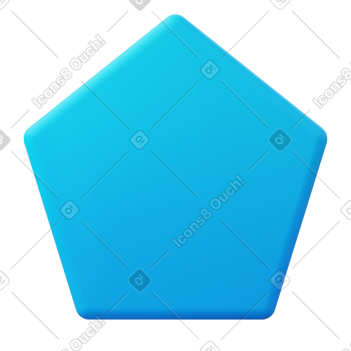 Pentagon illustration in 3D Fluency style download in PNG, SVG