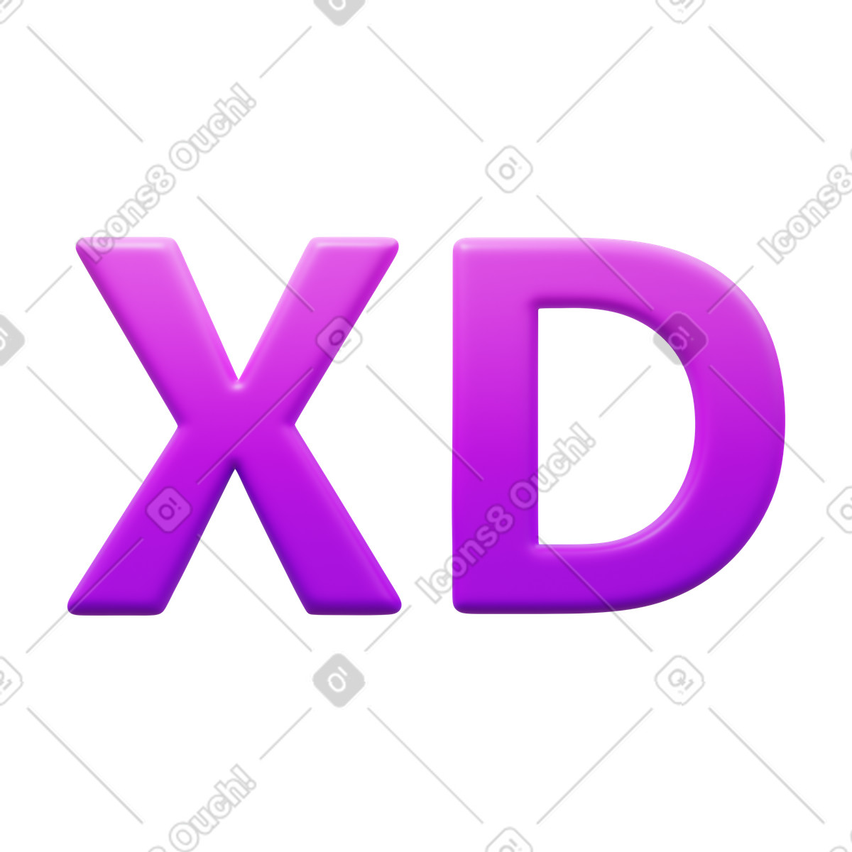 Xd illustrazione in stile 3D Fluency scarica in PNG, SVG