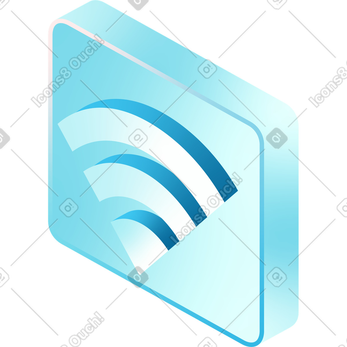 Glare スタイルの 等尺性の wi-fi アイコン のイラストをPNG、SVG形式でダウンロード