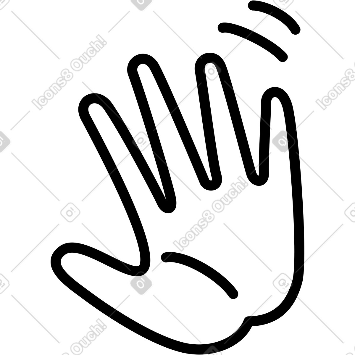 Hand waving illustration in Rocky style download in PNG, SVG