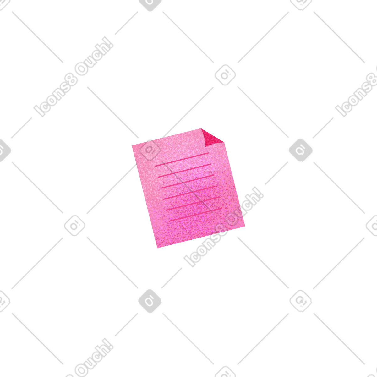 Pink leaf with a bent corner illustration in Willowy style download in PNG, SVG