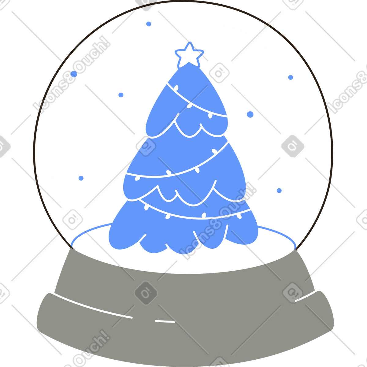 Schneekugel-Illustration im Plain-Stil als Download in PNG, SVG