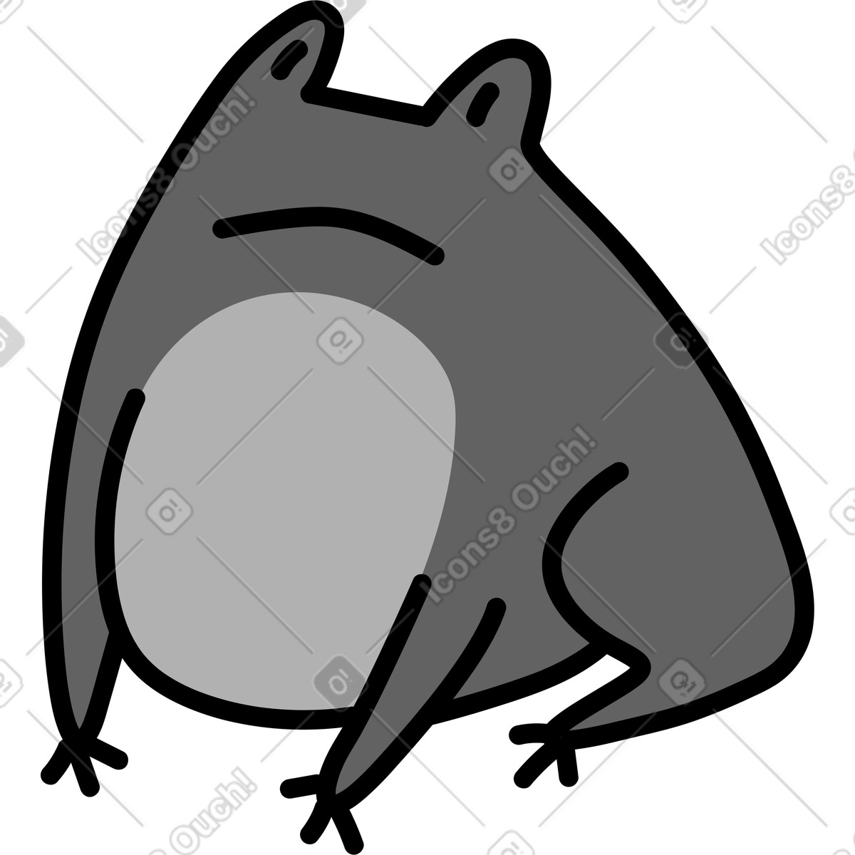 Ilustração de Rã em no estilo Purr para baixar em PNG, SVG