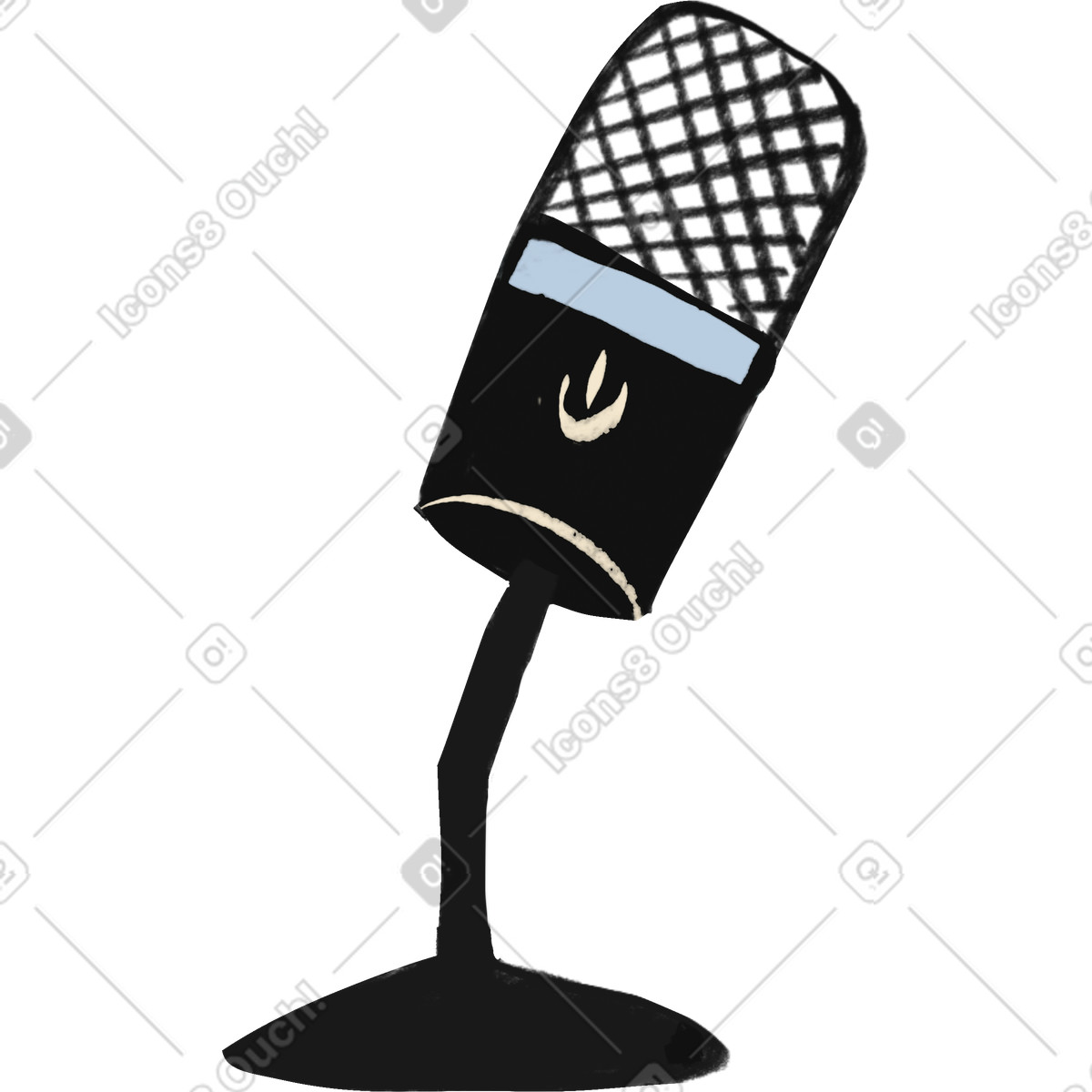 Ilustração de Microphone on a stand em no estilo Lumiere para baixar em PNG, SVG
