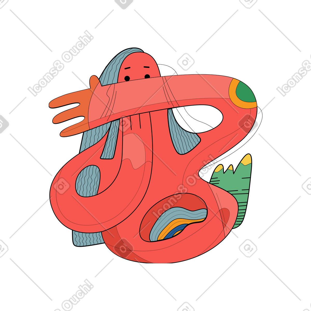 Ilustración Sin comentarios en estilo Surr a descargar en PNG y SVG