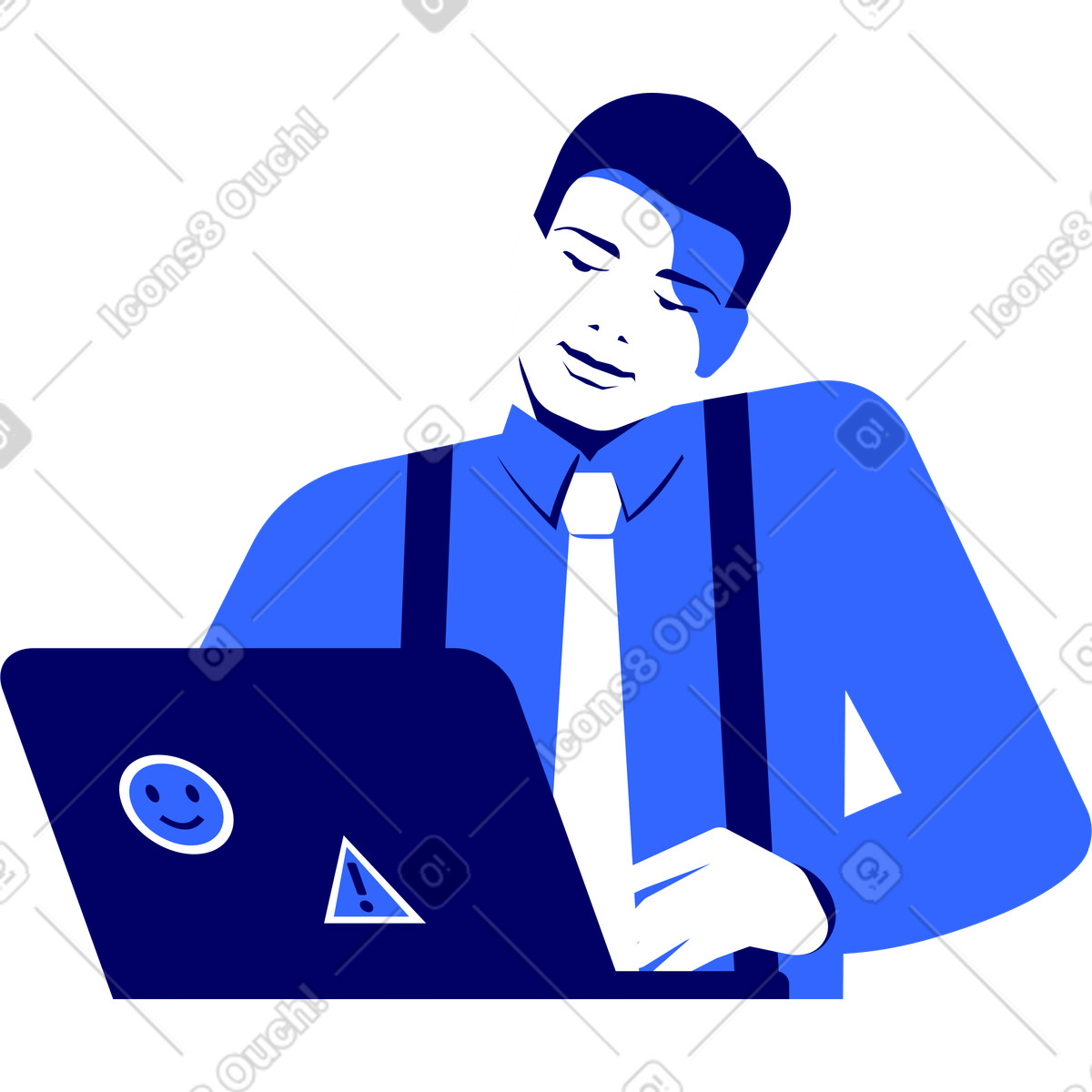 Man office worker illustration in Lounge style download in PNG, SVG