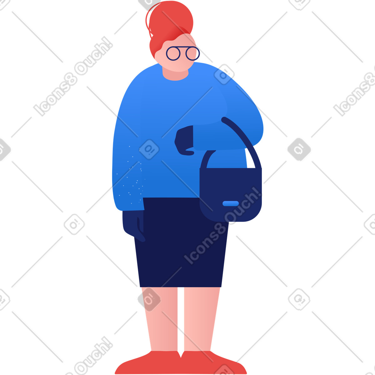 Ilustração de Vovó em pé no estilo Clip para baixar PNG, SVG