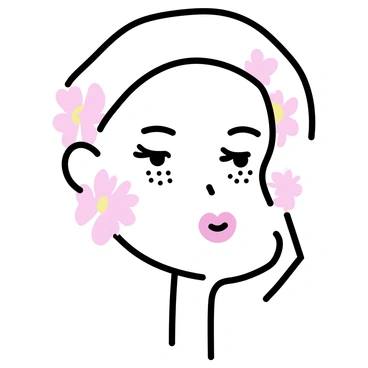 A woman's face is adorned with delicate cherry blossom makeup. The makeup features soft pink hues that mimic the petals of cherry blossoms, with intricate designs around her eyes. Her lips are painted with a light pink shade, complementing the floral theme. The background is minimalistic, allowing the focus to remain on her face and the beautiful makeup details.