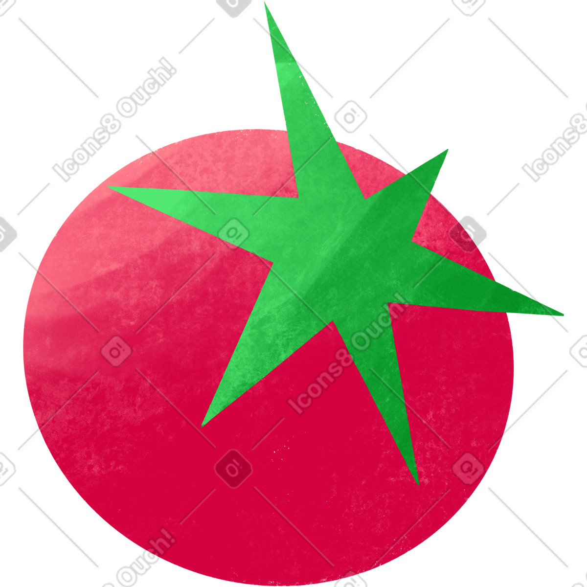 Bonbon 스타일의 빨간 토마토 일러스트레이션 PNG, SVG 다운로드