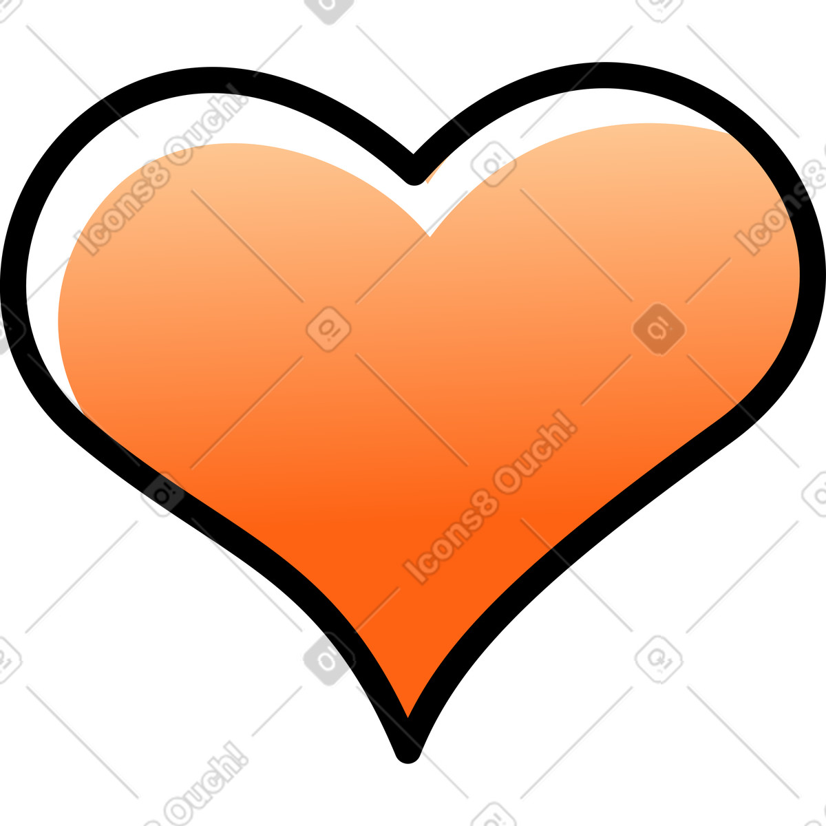 Ilustração de Coração vermelho em no estilo Pocus para baixar em PNG, SVG