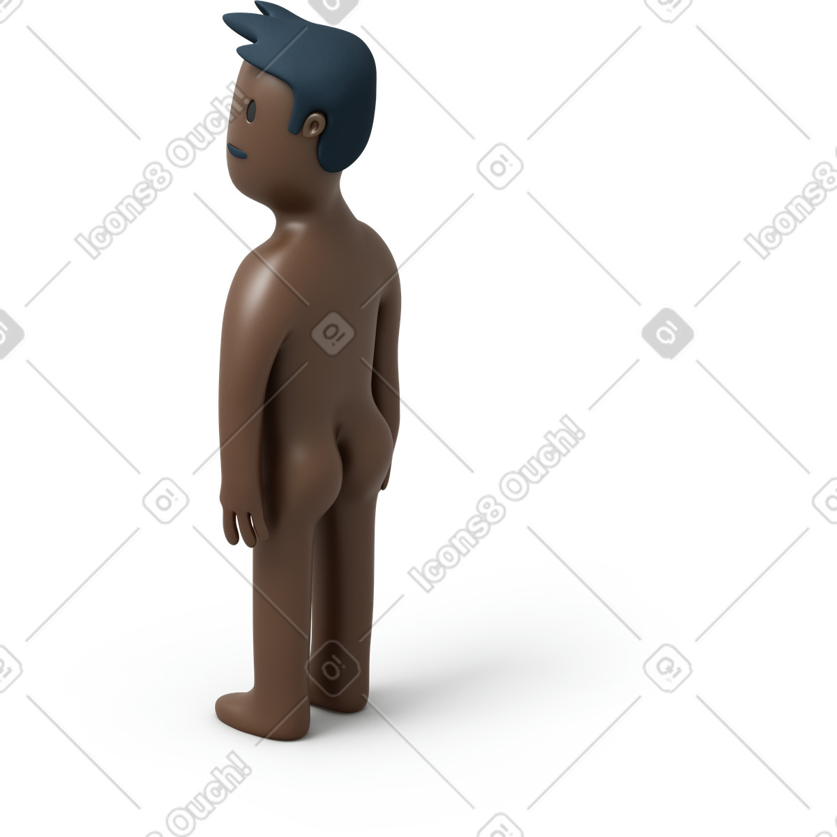 3D Flame スタイルの 裸の男 のイラストをPNG、SVG形式でダウンロード
