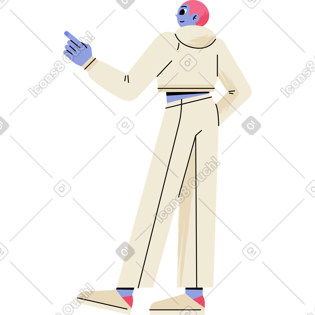 Ilustração de Humano apontando em no estilo Juicy para baixar em PNG, SVG