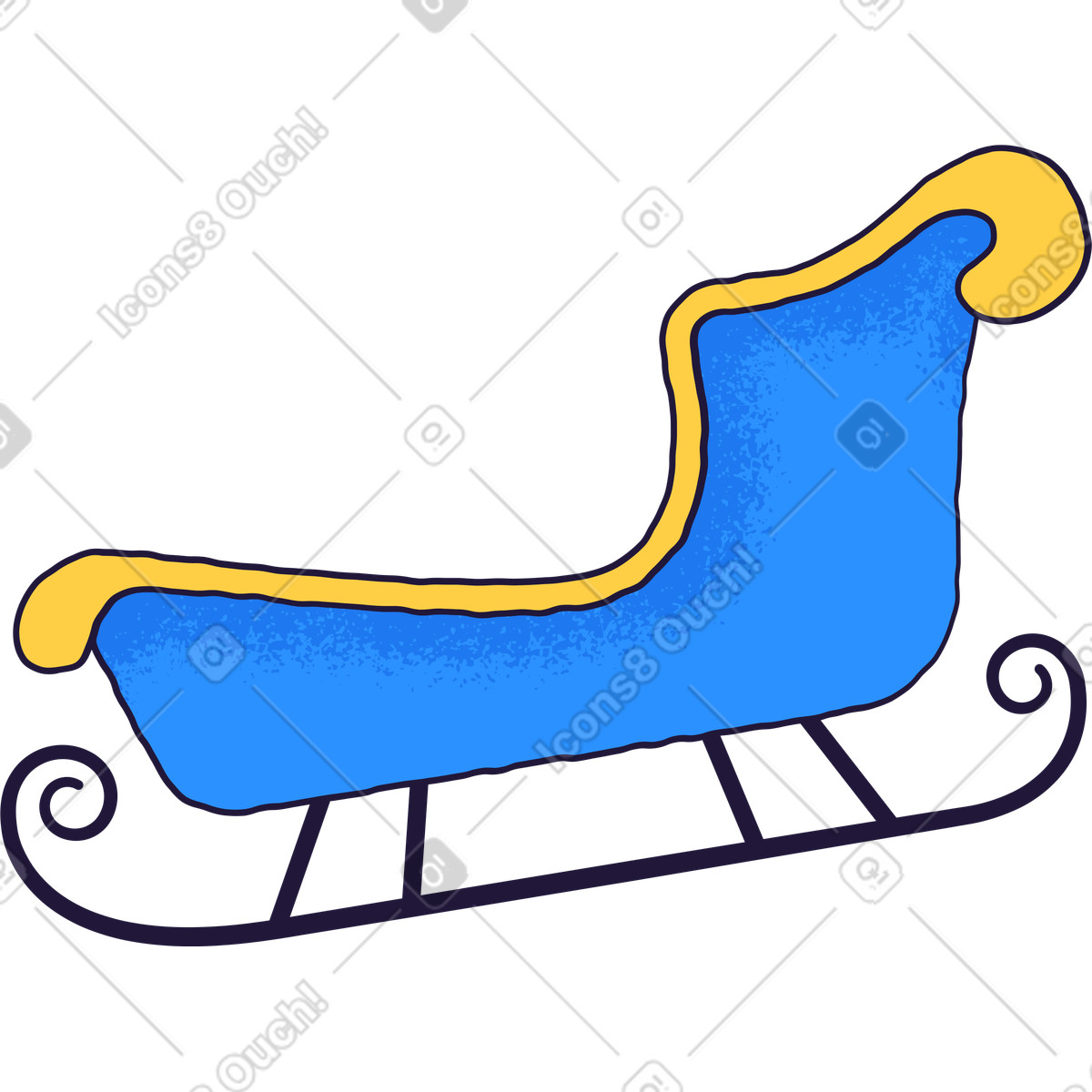 Ilustração de Sleigh em no estilo Conifer para baixar em PNG, SVG