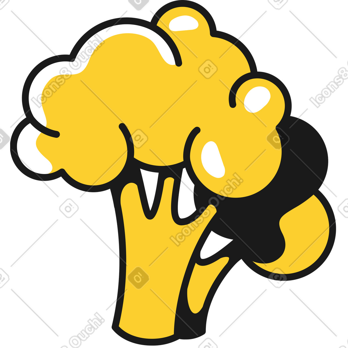 Broccoli illustration in Taxi style download in PNG, SVG