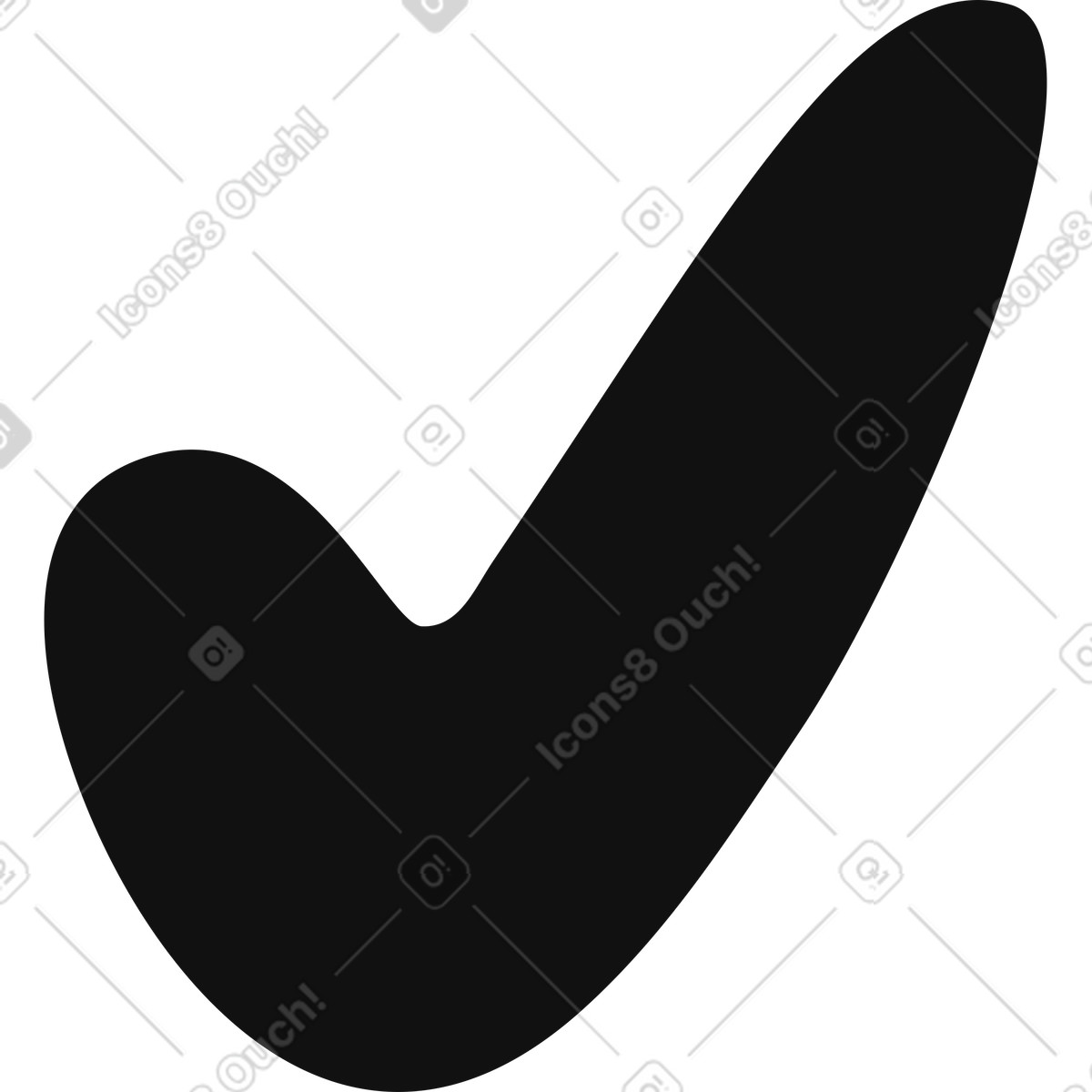 Check mark illustration in Journal style download in PNG, SVG