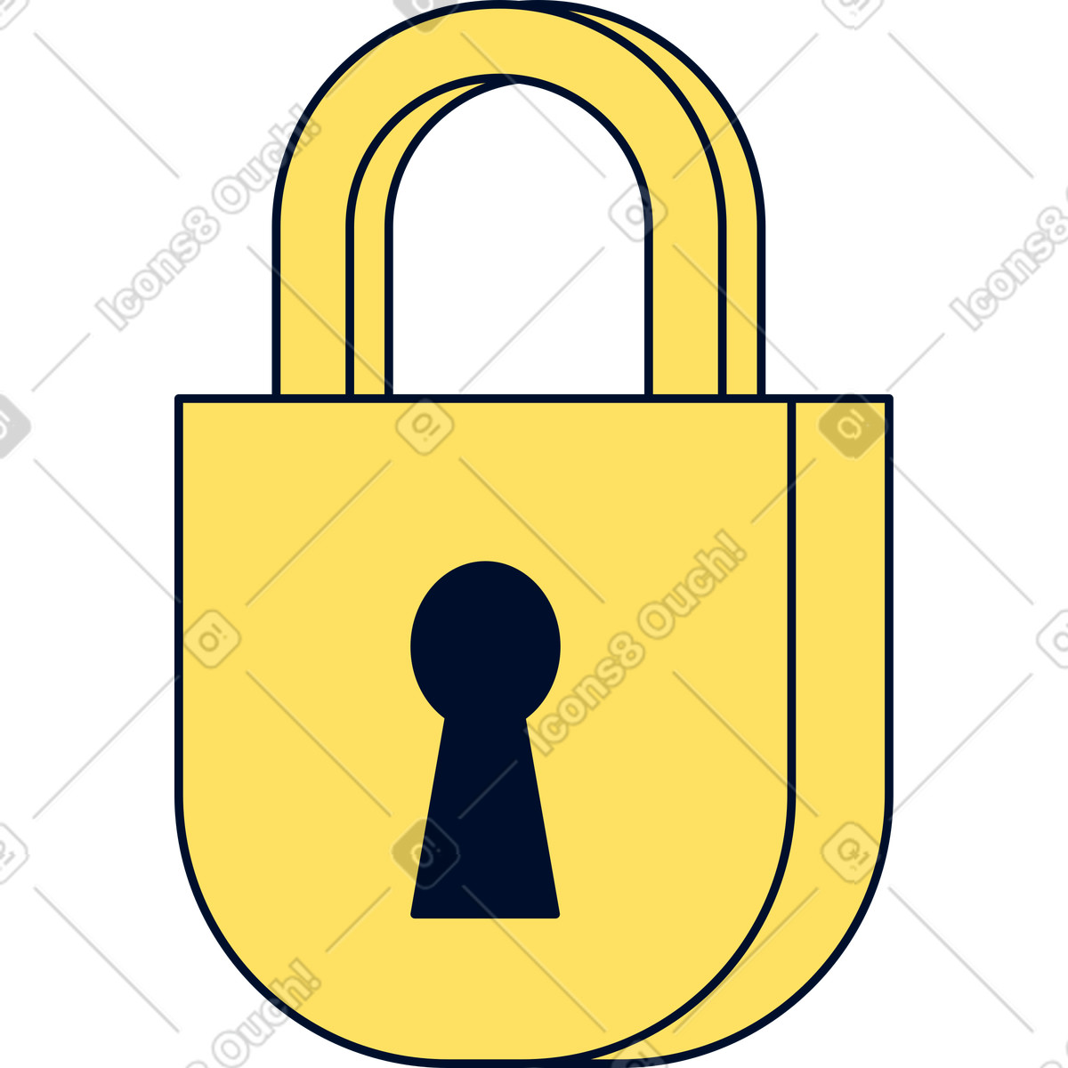 Lock illustration in Teal style download in PNG, SVG