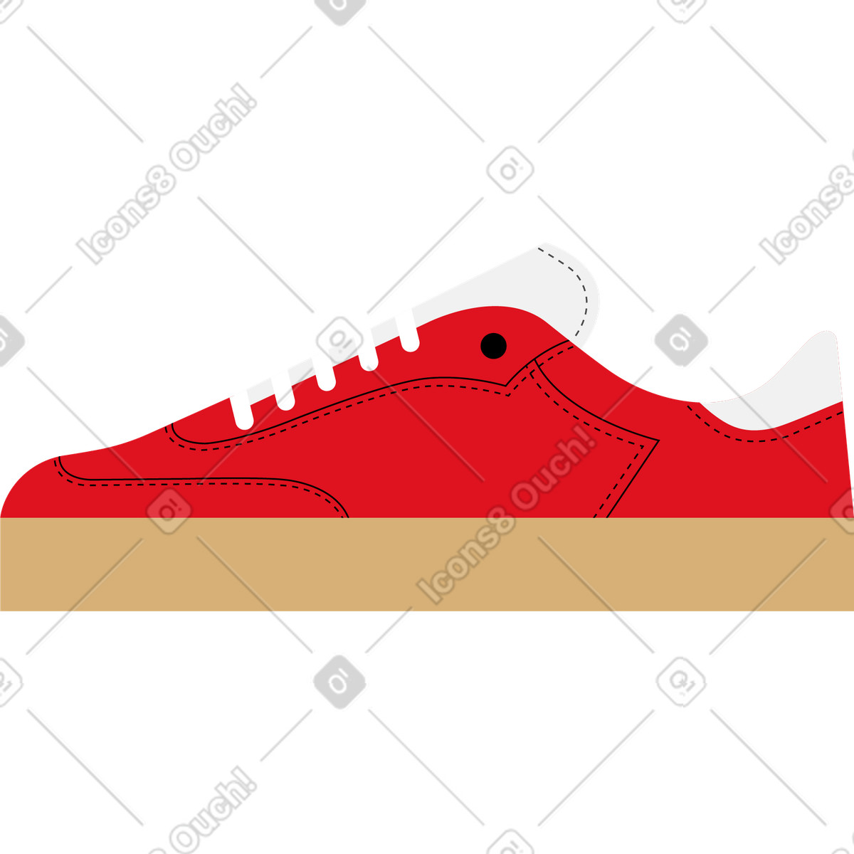 Illustration Sneaker rouge dans le style Jumble à télécharger aux formats PNG, SVG