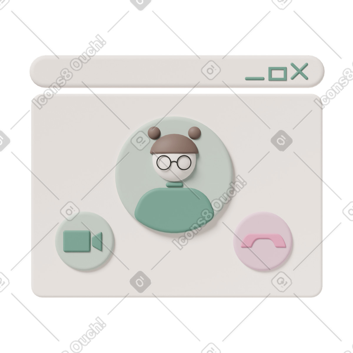 Ilustração de Interface chamada vídeo on-line em no estilo 3D Casual life para baixar em PNG, SVG