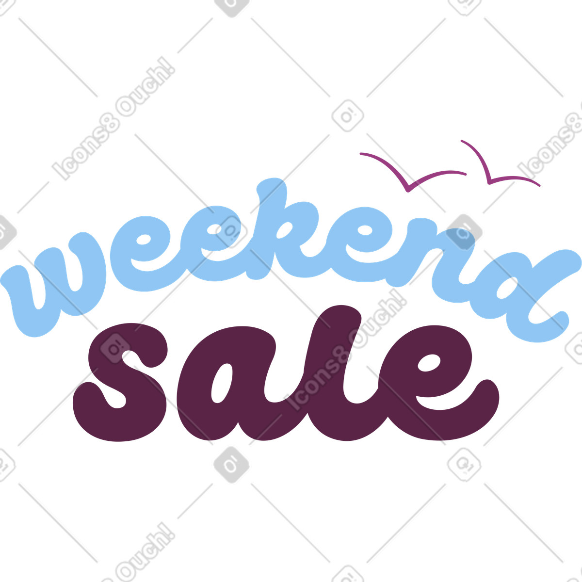 Ilustración Venta de fin semana en estilo Sammy a descargar en PNG y SVG