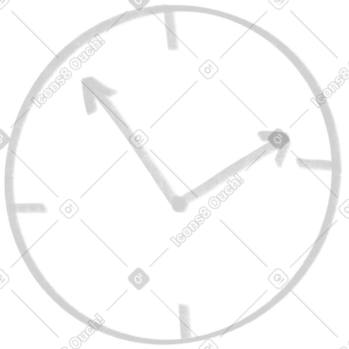 Big gray simple clock illustration in Company style download in PNG, SVG