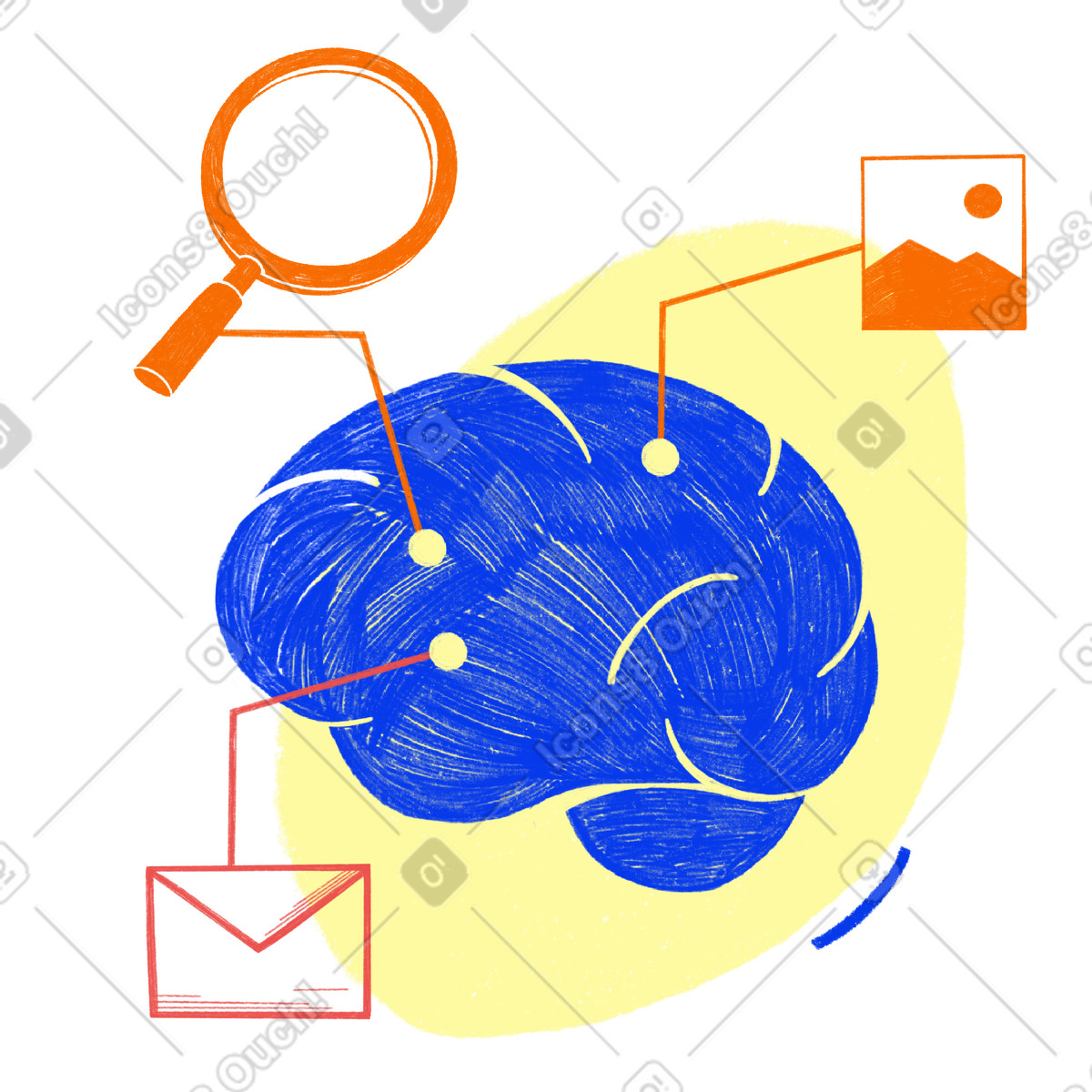 Artificial intelligence and multitasking illustrazione in stile Biro scarica in PNG, SVG