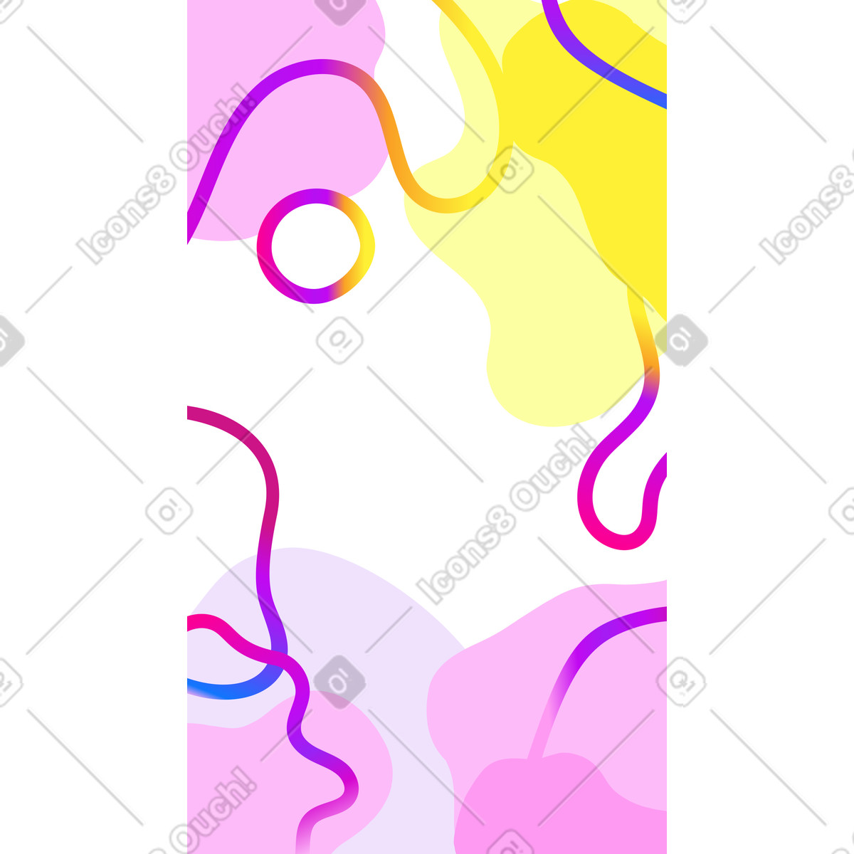 Sfondo colorato con macchie e linee illustrazione in stile Experimental scarica in PNG, SVG
