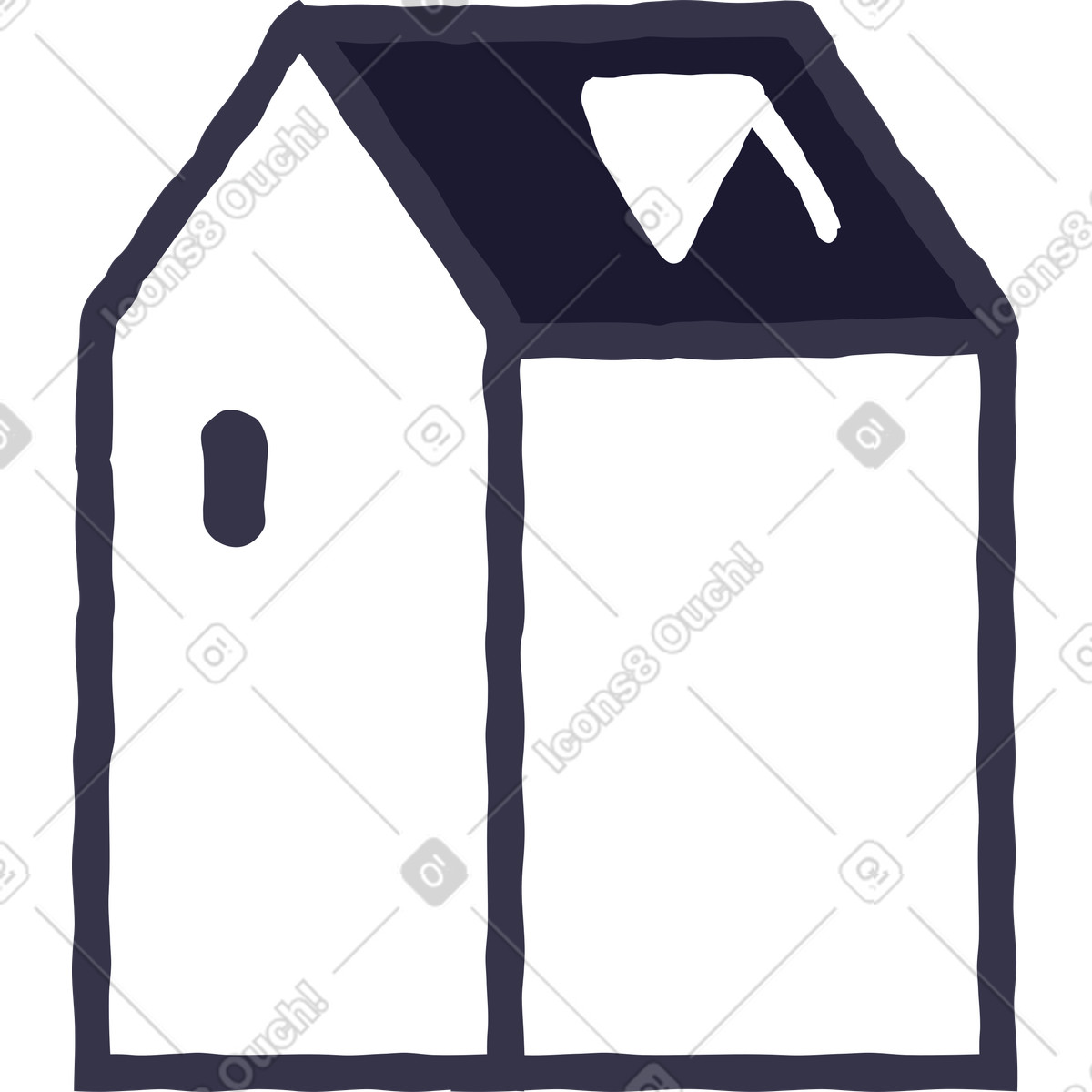 Haus-Illustration im Stripy-Stil als Download in PNG, SVG