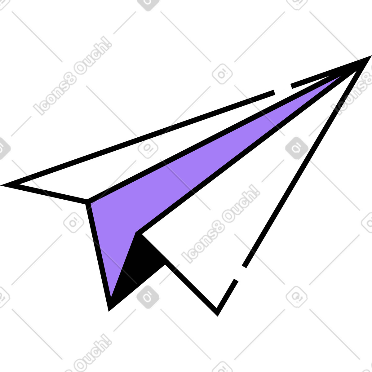 Aeroplano di carta illustrazione in stile Amethyst scarica in PNG, SVG