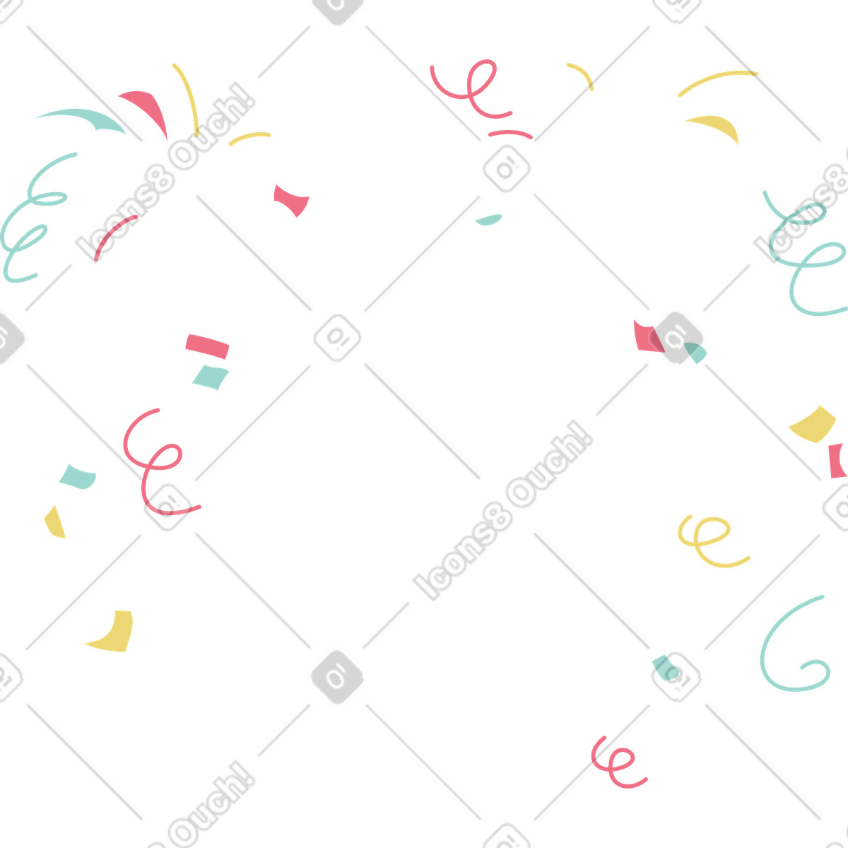Vertical confetti illustration cascading party clipart stripes in GIF PNG