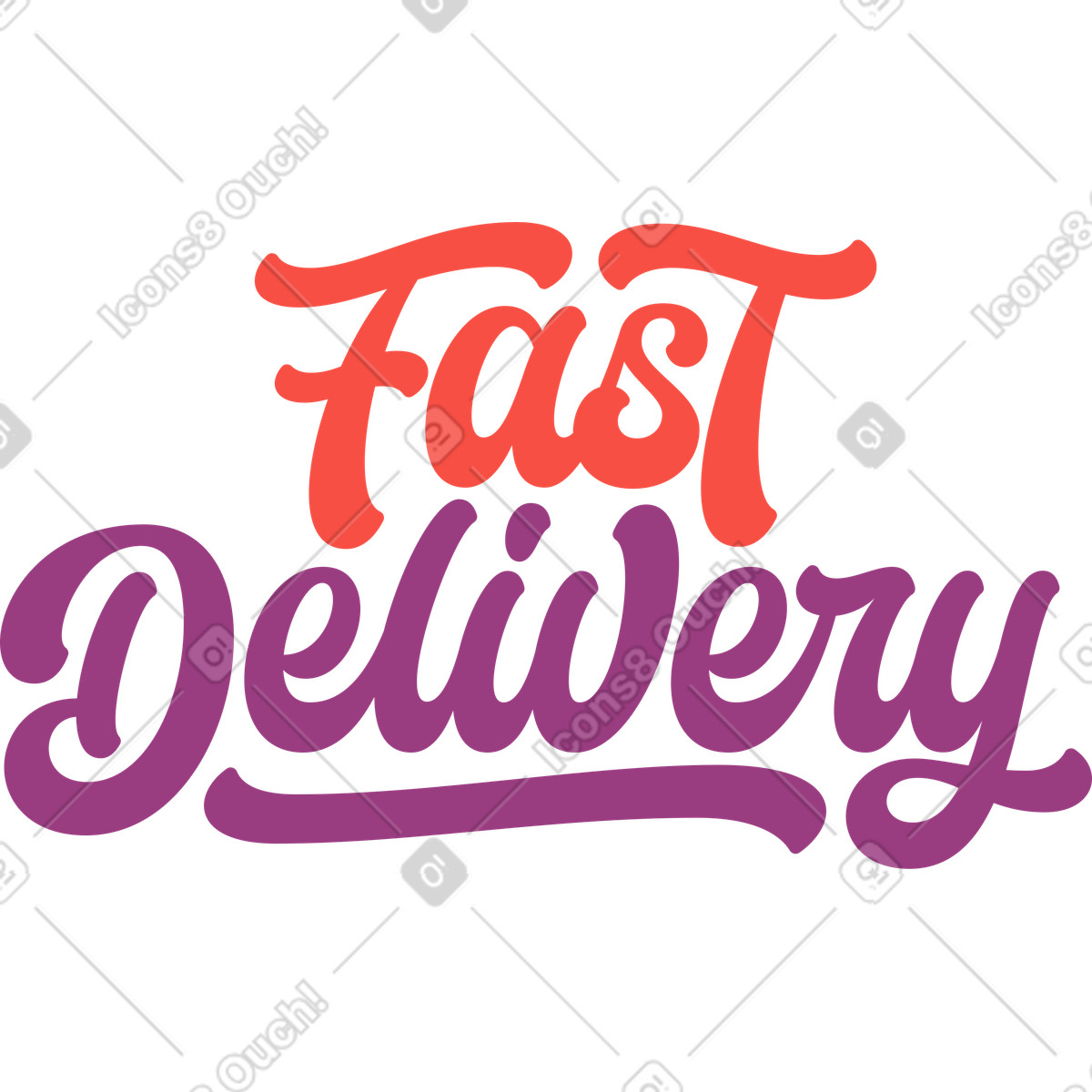 Illustration Lettrage livraison rapide dans le style Sammy à télécharger aux formats PNG, SVG
