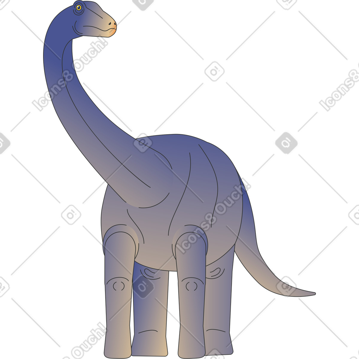 Diplodocus illustrazione in stile Kit scarica in PNG, SVG