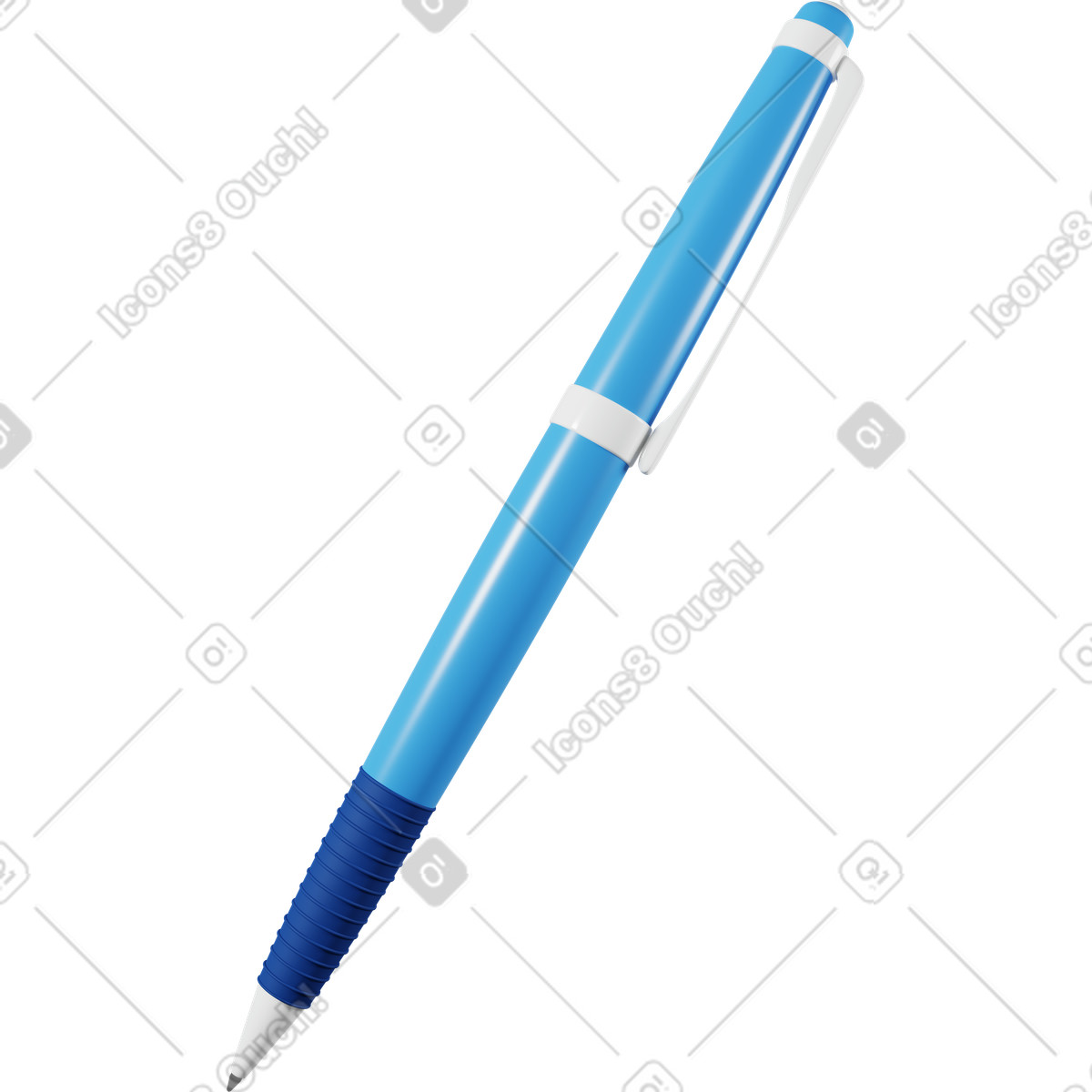 Illustration Stylo bleu dans le style 3D Business à télécharger aux formats PNG, SVG