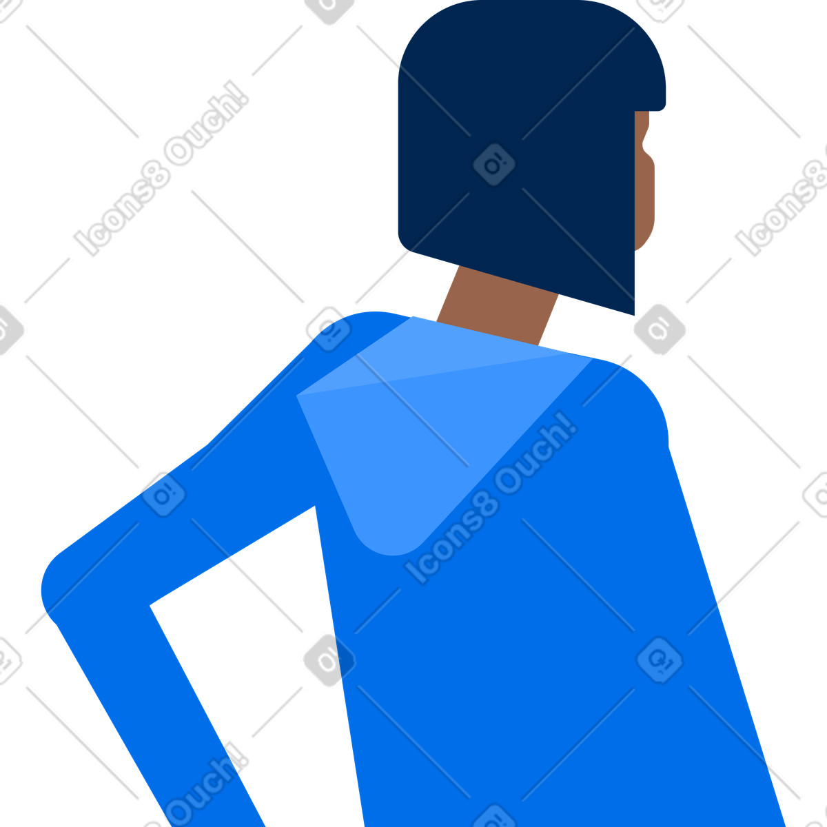 下载 Urban 风格的 Woman with bob haircut view from back 插画，支持 PNG、SVG 格式