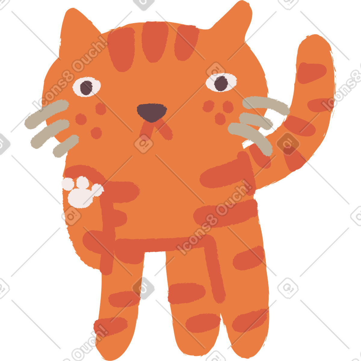 Cat standing illustration in Ginger style download in PNG, SVG