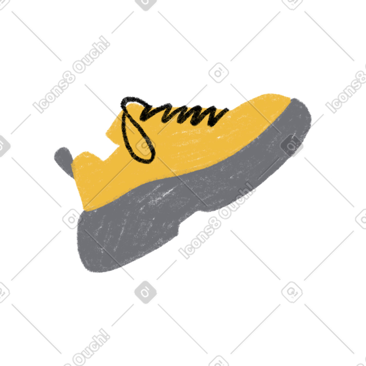 Tutti 스타일의 Yellow sneaker 일러스트레이션 PNG, SVG 다운로드