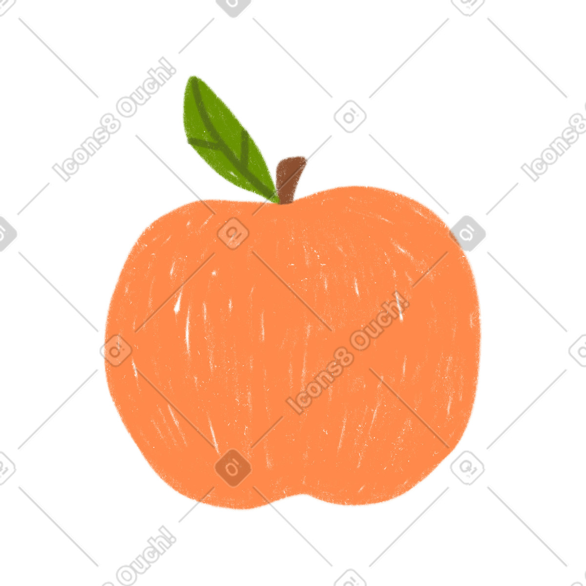Peach-Illustration im Cozy-Stil als Download in PNG, SVG